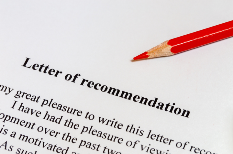 letter of recommendation and red pencil